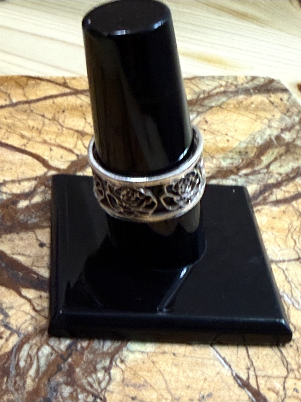 Fashion Jewelry Silver Floral Filigree Band Ring sterling 925 - Picture 2 of 5